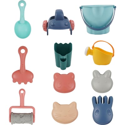 Jouets de plage pour enfants avec sac en filet, moules en forme d'animaux pour enfants et tout-petits, voyage en plein air, 6 pièces type 3 multicolore