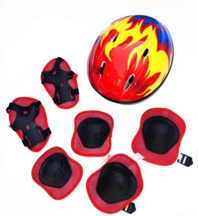 Beschermingsset Kinderen - Valbescherming Set - Sporten Buiten - 7 Delige Set - Universeel - Rood