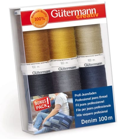 Gütermann Jeans Garen set 6 x 100m - Super-sterk garen - Gutermann