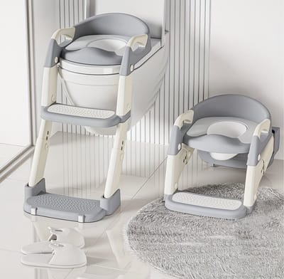 3-in-1 Verstelbare Kinderpot | Antislip Baby Toilet Seat met Stapjes | Duurzaam & Comfortabel | Voor Thuis & Reizen | Potty Training Seat, Gemengd Kleuren