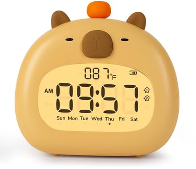 Ynkkvre - Wekker - schattige digitale nachtkastwekker met nauwkeurige tijd en nachtlampje - ideaal voor slaapkamer en kantoor