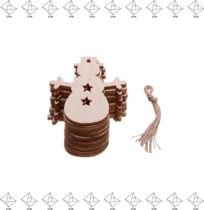 EPIN | Kerstballen | 10 Stuks | Houten Kerstballen | Kersthangers | Kerstmis Versiering | Kerstboom | Kerstbal van Hout | Ook Zelf In Te Kleuren | Vorm: Sneeuwpop