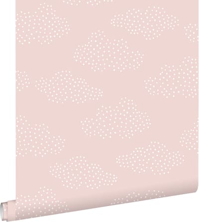 ESTAhome behang wolkjes zacht roze - 50 x 900 cm - 139516