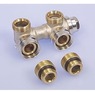 Heimeier Vekolux onderblok 1 pijps 1/2 50mm haaks voor radiator bi.dr.