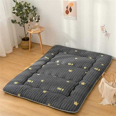 Vloermatras Futon - Japanse Stijl - Comfortabel Slapen - Opvouwbaar Draagbaar - 200x220cm - Geel