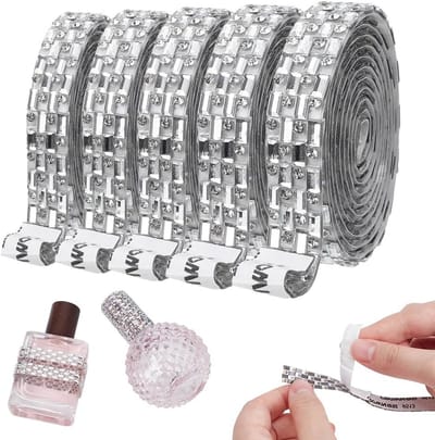 Shiny Crystal Rhinestone Ribbon van 5 Yards, 1cm Zelfklevend Bling Trim voor Creatieve DIY Projecten, Versieringen voor Tassen, Schoenen en Kleding