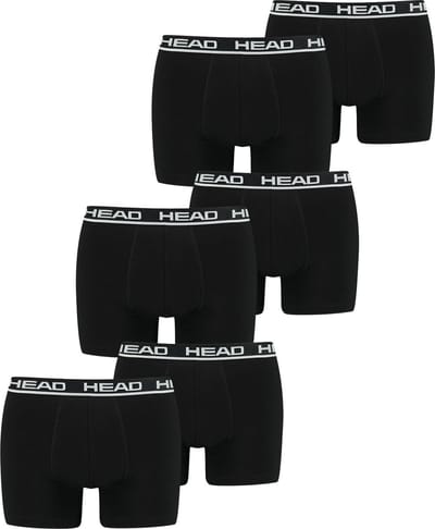 HEAD Heren Boxershorts HEAD BASIC BOXER 6er Pack Zwart S