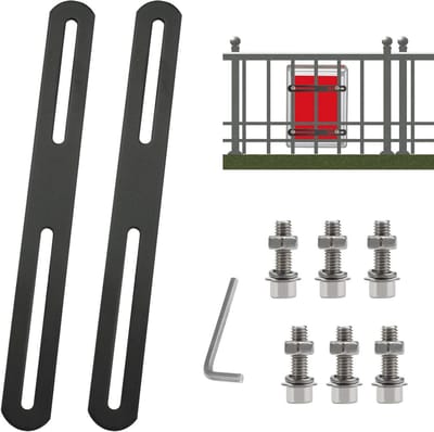 Bevestigingsset Brievenbus - Hekmontage Houder - Brievenbus Bevestigen - Roestvrij Staal 304 - 220 x 24 mm - Mat Zwart