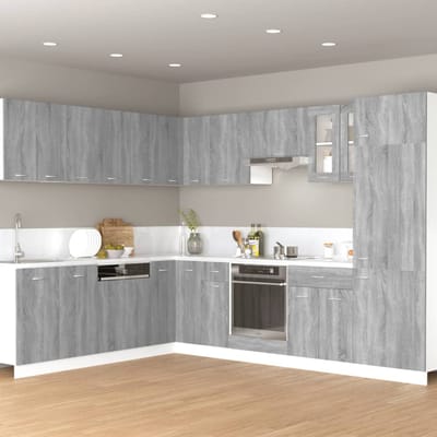 vidaXL - Bovenkast - Lyon - 60x31x40cm - bewerkt - hout - grijs - sonoma - eikenkleurig