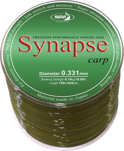 Synapse Carp 33/00 Classic Olive Green Karperllijn 1.000 meter Zinkende Vislijn Low Stretch Vis Lijn