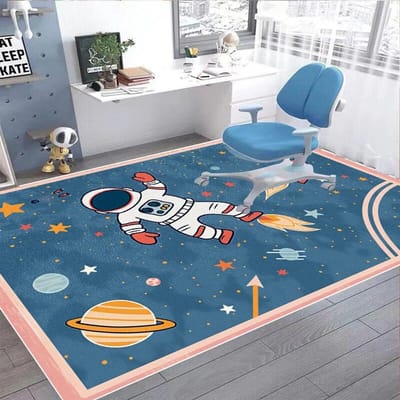 Ruimte Astronaut Cartoon Tapijten voor Woonkamer Kinderkamer Kruipen Wasbaar Antislip Speelvloermat Kinder Slaapkamer Garderobe Kleden 80*120cm