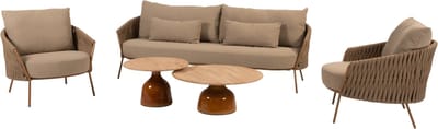 June Molina stoel bank loungeset 5 delig teak amber 4 Seasons Outdoor