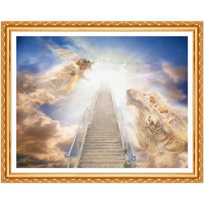 Décoration d'intérieur Arts Stairway To Heaven Bricolage Broderie au diamant Point de croix Peinture au diamant 20X30CM beige