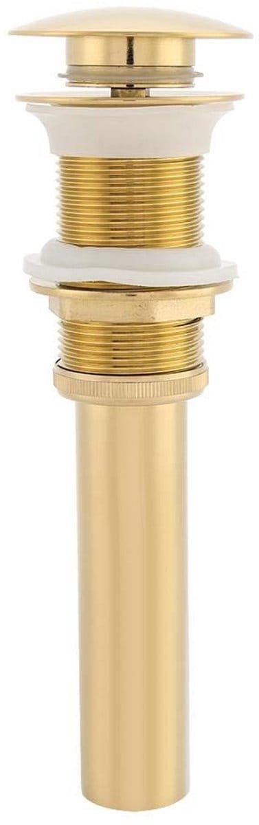 Dailygoody Spoelbak zonder sleuven pop-up klik-klaksprong, plug pop-up afvoerconstructie zonder overloop voor spoelbak (goud)