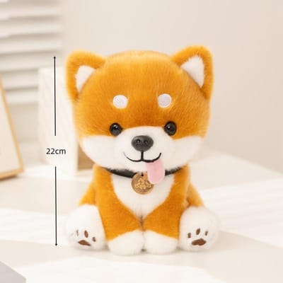 22cm Kawaii Levensgetrouw Pluizig Puppy Zacht Poppetje Shiba Inu Pluche Speelgoed Schattig Betoverend Cadeau Voor Meisjes Kamer Decoratie Knuffel