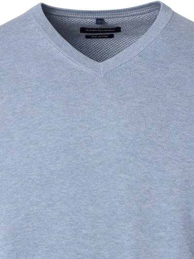 Casa Moda Heren Trui Met V-Hals Pima-Katoen 004430-117 Blauw - L