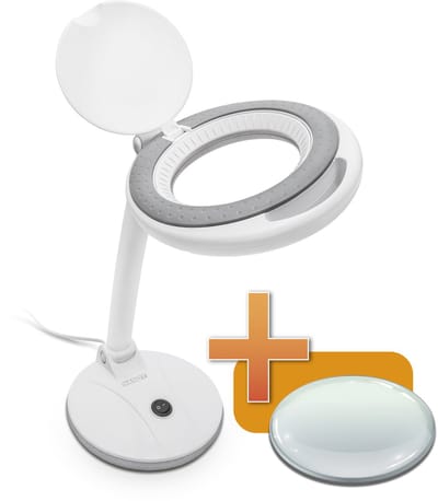 Handy - Bureau Loeplamp op Standaard - Vergrootglas met verlichting - Op Netstroom - 100MM Glas - Loep Lamp - Diamond Painting/Hobby/Soldeer vergrootglas met Licht en Standaard