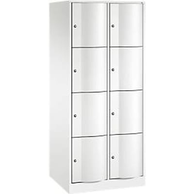 C+P Resisto lockerkast, 2 vakken, 8 vakken, B 772 x D 640 x H 1950 mm, verkeerswit