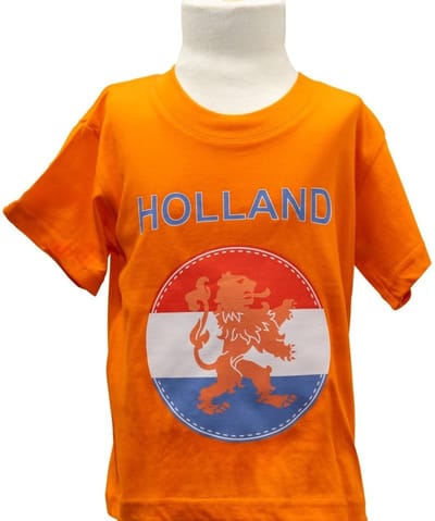 T shirt Nederland kind - EK WK voetbal - Olympische spelen - oranje shirt - supporter shirt Holland - Nederlands elftal - 2 jr - 86