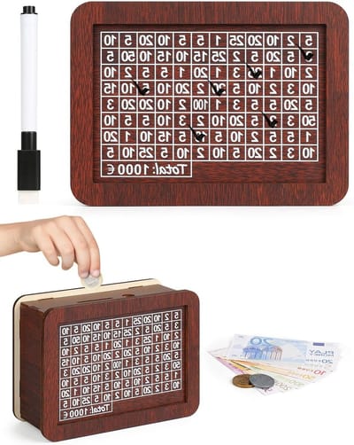 Omgoods - Houten Spaarpot 500€ met Teller