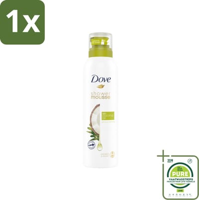 1 x Dove Shower Foam Coconut Oil 200 ml - Douche Mousse - Kokosolie Douche - Huid Verzorging - Scheer Mousse - Huid Hydraatatie