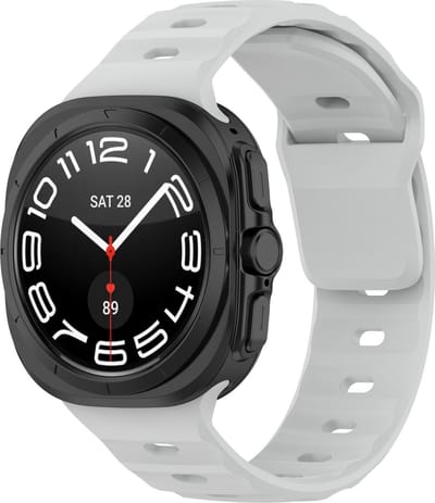 Strap-it Outdoor siliconen smartwatch bandje - geschikt voor de Samsung Galaxy Watch Ultra 2 (2026) / Ultra (2024/2025) - lichtgrijs