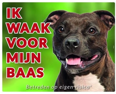 Pitbull Waakbord - Ik waak voor mijn baas