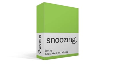 Snoozing Jersey - Hoeslaken Extra Hoog - 100% gebreide katoen - 70x200 cm - Lime