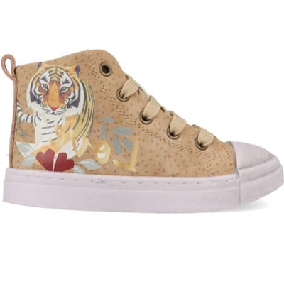 Sneakers | Meisjes, jongens | Beige Tiger | Leer | Shoesme | Maat 22