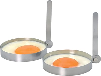 Roestvrijstalen Eivormige Moulds voor Perfecte Ontbijten - Set van 2 - Ø 8.5 cm
