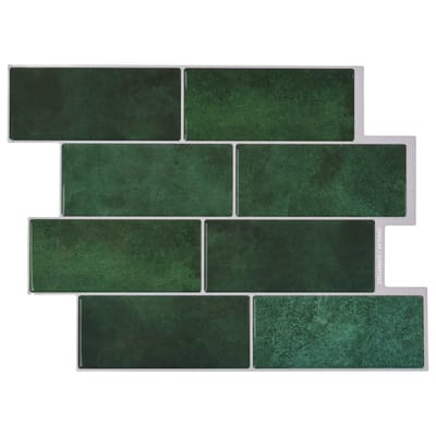 vidaXL - Subway - tegel - 50 - pcs - Donkergroen - 29 - x - 21 - cm - Polyurethaan - en - PET