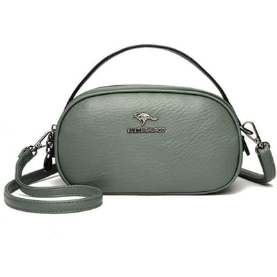 Modieuze Ronde Kleine Tas voor Dames Nieuwe Schoudertas Effen Kleur Casual Grote Capaciteit Mobiele Telefoontas voor Dames gray