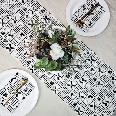 Tafelloper 180x35cm met Servetten Set van 8 | Gemaakt van 100% Afrikaanse Print Stof