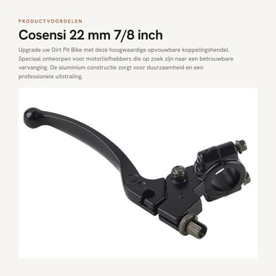 Dailygoods- Koppelingshendel Opvouwbaar - Afstelmechanisme 8 mm - Dirt Pit Bike - Professionele Productie - Superieure Prestaties - Perfecte Hendelpositie - Motorhendel