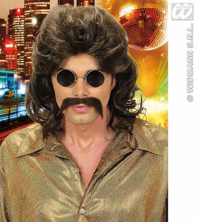 pruik 70s man bruin