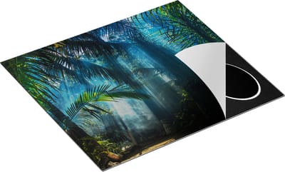 Chefcare Inductie Beschermer Dichtbegroeide Jungle met Zonnestralen - 60x50 cm - Afdekplaat Inductie - Kookplaat Beschermer - Inductie Mat