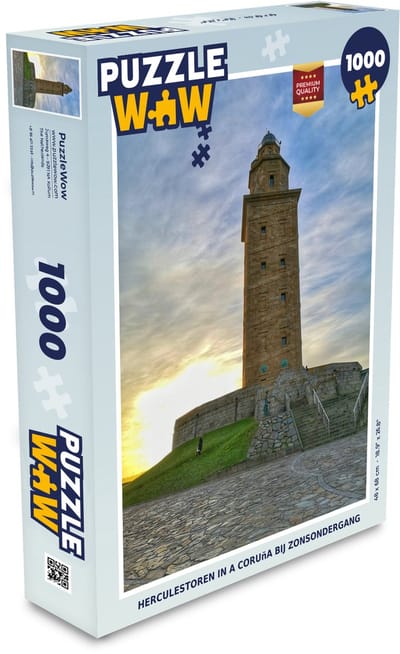 Puzzel Herculestoren in A Coruña bij zonsondergang - Legpuzzel - Puzzel 1000 stukjes volwassenen