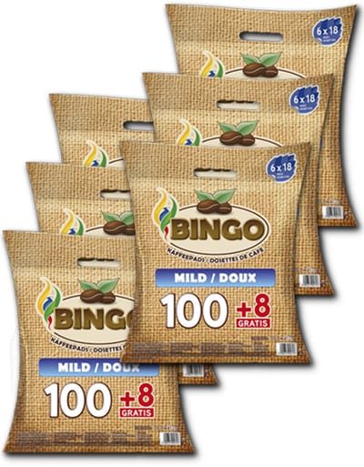 Bingo Mild Koffiepads - 6 x 108 Pads