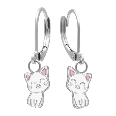 Kinderoorbellen - Zilveren Katten Oorhangers Chirurgisch Staal