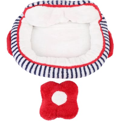 Binnen Kattenbed Warm Zacht Verbeterd Comfort Schattige Look Wasbaar Pluche Kattenhondenbed voor Herfst Winter S S(for 2-4kg) white