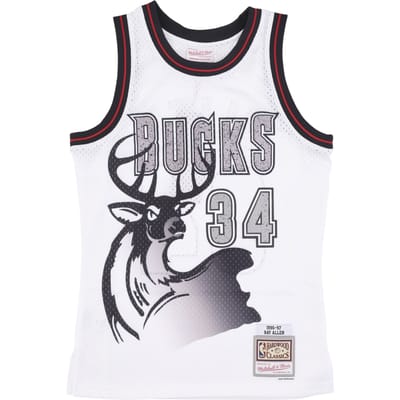Basketbaltanktop voor heren Nba Cracked Cement Swingman Jersey nr. 34 Ray Allen Milbuc