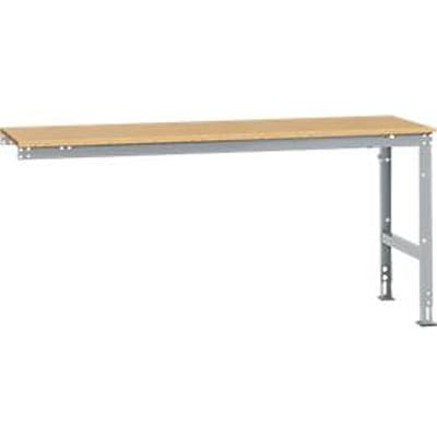 Manuflex aanbouwtafel UNIVERSAL Standaard, 2000 x 800 mm, multiplex natuur, aluminium zilver