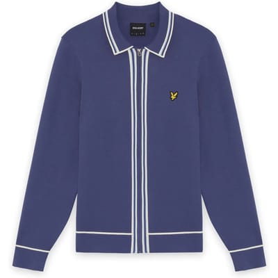 Trainingsjack Lyle &amp; Scott Gebreid overshirt met ritssluiting en afgeronde randen