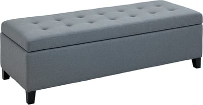 HOMCOM-Sitzbank-Leinenimitat(100% Polyester), Schaumstoff-125L x 49B x 41,5H cm-Grau