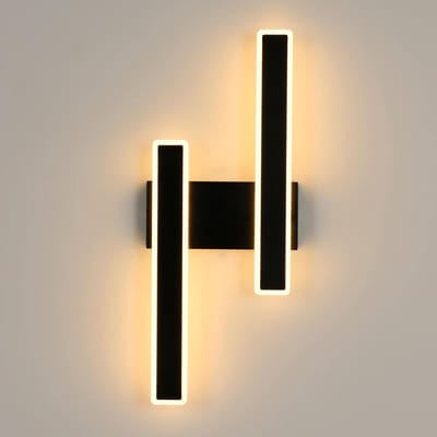 Rechthoekige Acryl LED Wandlamp - Zwart - 32W 3600lm-46*18cm- Warm 3000K