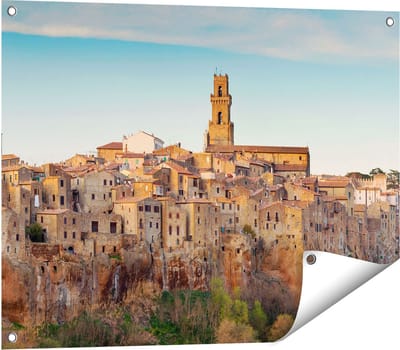 Gards Tuinposter Oude Stad in Toscane, Itali� - 80x60 cm - Tuindoek - Tuindecoratie - Wanddecoratie buiten - Tuinschilderij