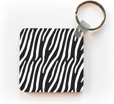 Sleutelhanger - Uitdeelcadeautjes - Dieren - Zebraprint - Zwart - Plastic