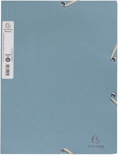 Exacompta 36x Elastomappen met 3 flappen gerecycled karton 400g/m2 AutentiK - Geassorteerd - 55239E