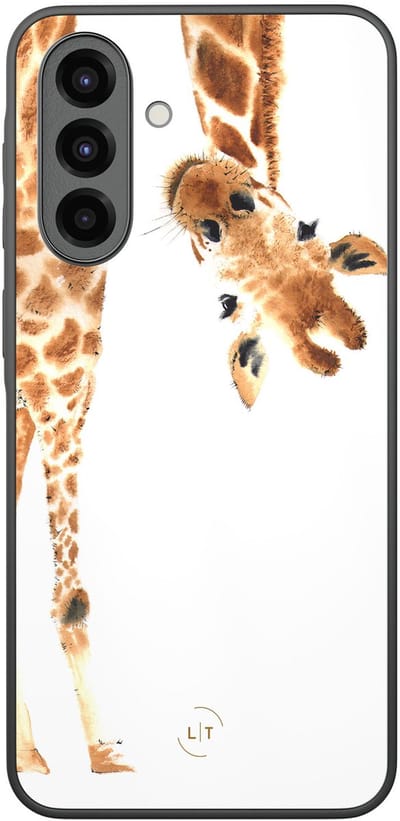 Leuke Telefoonhoesjes - Hoesje geschikt voor Samsung Galaxy A36 - Giraffe - Backcover zwart - Giraffe - Bruin