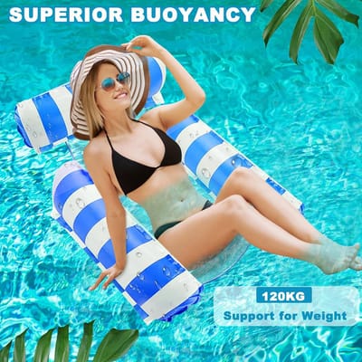 Water hangmat - 4-in-1 zwembad speelgoed, opblaasbaar, fauteuil, matras, zitje, drijfmat